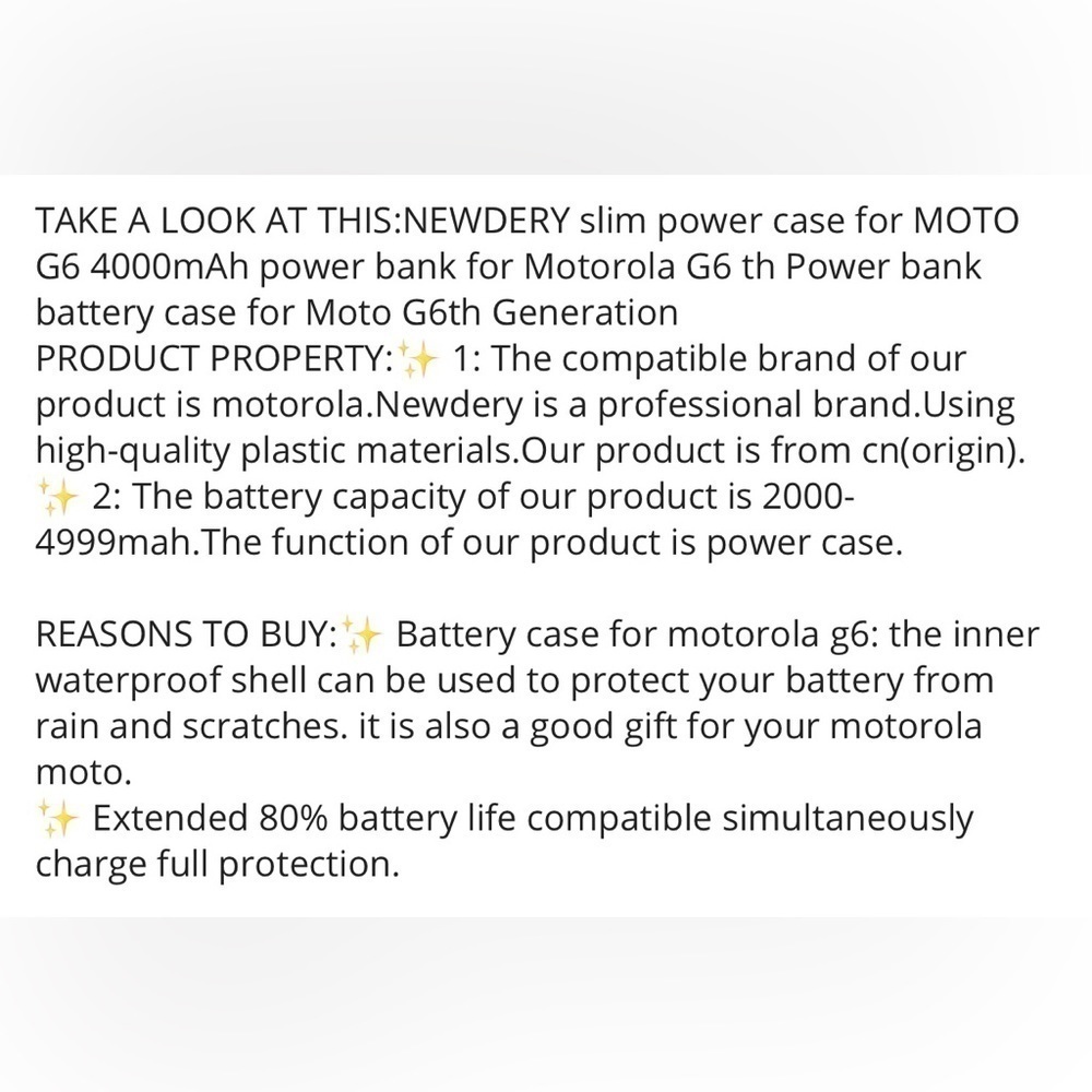 NEWDERY Slim Power Case for MOTO G6 Power Bank Hard to Find - Picture 16 of 16
